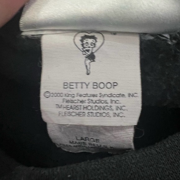 Betty Boop Vintage 90s Universal Studios Crewneck Sweatshirt Black Sz LG - Picture 10 of 14